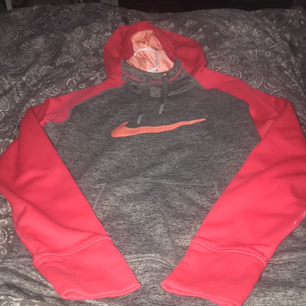 Pink and Grey Nike Hoodie